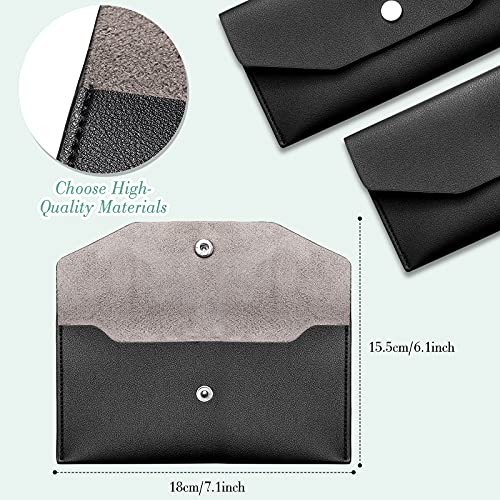 Frienda Classic Black PU Leather Cash Envelope Wallet with 8 Dividers