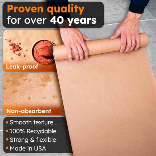 18" x 60 Yards (180 feet) Masking Paper Roll (Pack of 4) - Made in USA General Purpose Kraft Masking Paper for Painting - Painters¡¯ Protection from Splatter and Overspray