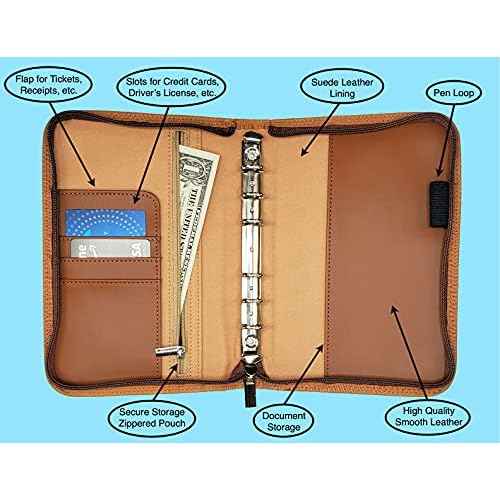 Great Gift! A6 Size Leather Notebook with Zipper Closure. This is A European Standard ISO A6 Size. Some A6 Binders are A Different Size. Please Read The Measurements.