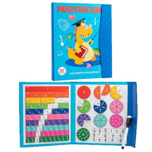 Magnetic Fraction Educational Puzzle, 110 Pcs Magnetic Fraction Puzzle for Elementary School, Fraction Circles Set, Fractions Manipulatives Learning Games, Toys for Kids Students Homeschool Supplies