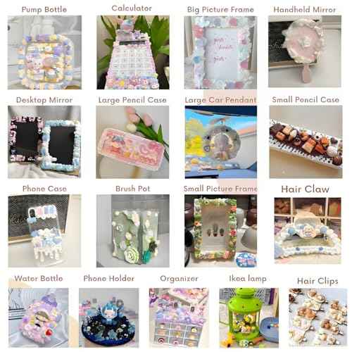 BoFUN Whipped Cream Glue Clay DIY Making Art Craft Kit with Piping Tip for Handmade Phone Case Mirror Jewelry Accessories Homemade Decoration (White/Light Purple)