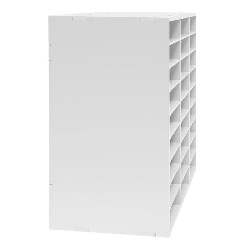 MhdunueSK Literature Organizer, Desktop File Sorter Mail Center, Paper Storage Cabinet with 27 Slots Compartments, Classroom Mailbox for Home School Office (27 Slots White)
