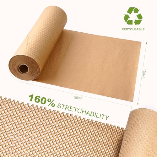 Callica 12" x 200ft Honeycomb Packing Paper Eco-Friendly Bubble Wrap Alternative