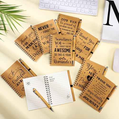 Tenceur 36 Sets Employee Appreciation Gifts Bulk Inspirational Spiral Notebooks with Motivational Pens Small Notepads for Coworkers Office Staff Team Volunteer Teacher Thank You Gifts, 3.94 x 5.51''