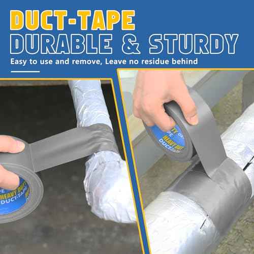 CXYARY 15 Roll Duct Tape Heavy Duty, 2 Inch x 450 Yard, Gray Waterproof Tape Any Weather, No Residue Tape for Strong Repairs, Indoor & Outdoor, Tear by Hand