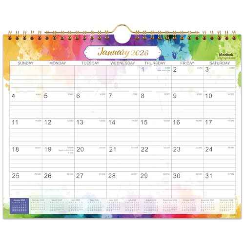 2026 Calendar - 2026 Wall Calendar 12 Months, from Jan.2026 - Dec.2026, Calendar 2026, Monthly Calendar with Julian Date, 11 x 8.5 in, Twin-Wire Binding, Great for Hanging on The Wall, Color Design