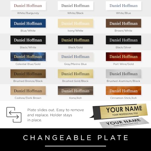 My Sign Center 2x8 Inch Personalized Office Name Plate - Custom Desk & Door Sign, Laser Engraved, 18 Colors
