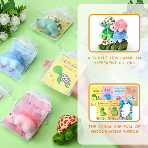 Shappy 36 Pcs Christmas Turtle Party Favors Bulk, You're Turtle Awesome Sea Animal Plush with Inspirational Thank You Card for Employee Appreciation, Staff, Coworker, Operation Christmas, Thanksgiving