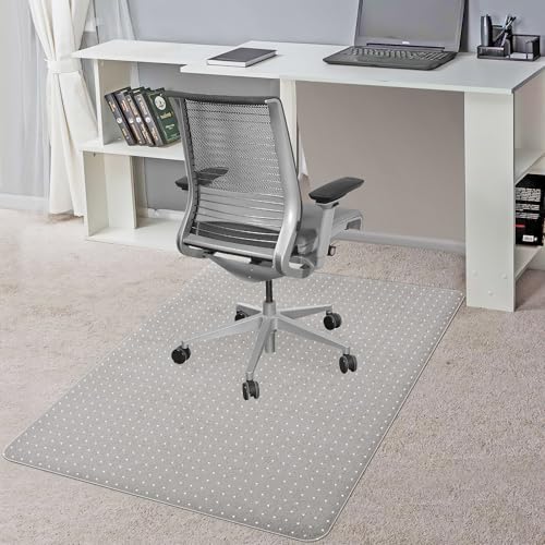 BesWin Chair Mat for Carpets, 30" X 48" Transparent Office Chair Mat for Low Pile Carpeted Floors, Computer Desk Chair Mat for Office Chair on Carpet for Work, Home, Gaming, Easy Glide (Rectangle)