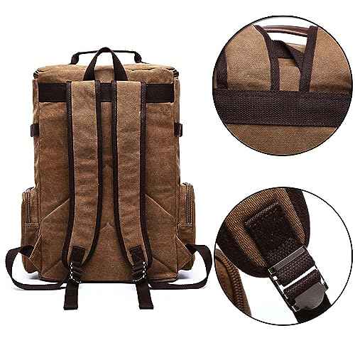 Vintage Canvas Backpack Casual Travel Rucksack 15.6inch Laptop Daypacks Hiking Camping Backpack