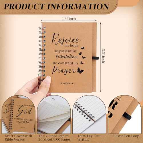 NEOACT 90 Pcs/30 Set Christian Gifts Bulk - Prayer Journal Scripture Notebook with Ballpoint Pen and Christian Bookmark,Christmas Gifts for Pastor Church Members Bible Study Groups