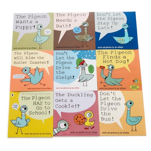 Kids Pigeon Book Set by Mo Willems - 9 Paperback Early Reader Collection