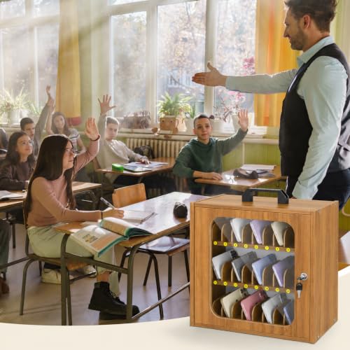 Cell Phone Locker for Classroom, Adjustable 33 Slots Box
