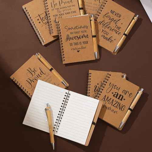 32 Pack Spiral Notebooks Sets Employee Appreciation Gifts Bulk Inspirational Journals with Motivational Pens Encouragement Notepad Thank You Gift for Team Staff Teacher Coworker