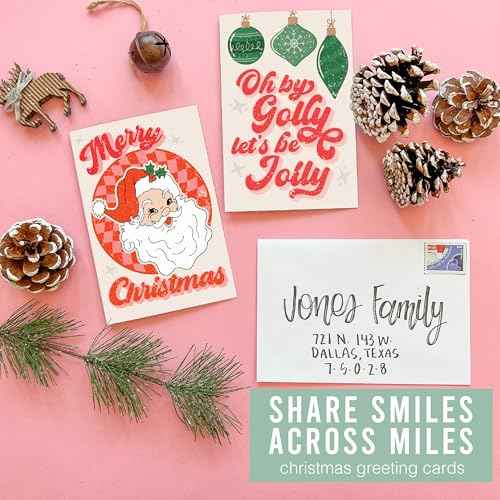 Hadley Designs Blank Christmas Cards With Envelopes - 54 Winter Holiday Cards With Envelopes, Business Happy Holidays Card Bulk, Santa Seasons Greeting Card for Family & Friends, Designed in USA