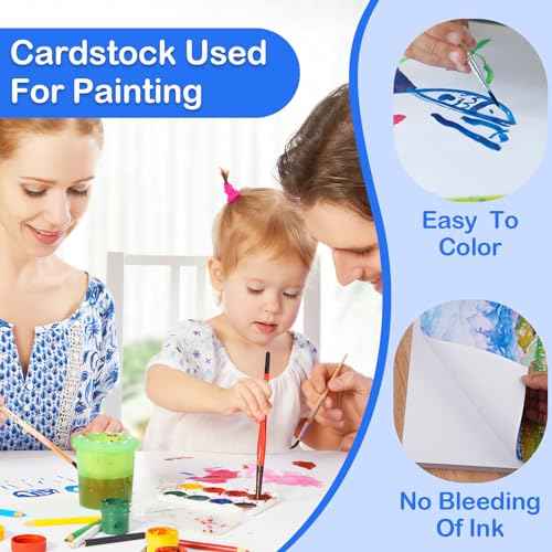 White Cardstock£¬40 Sheets Heavy Cardstock, 8.5" x 11" Thick Printable Cardstock, 75 lb /200gsm Cardstock Paper for Invitations, Business Cards, Postcards, Crafts, Art, Wedding, DIY Cards