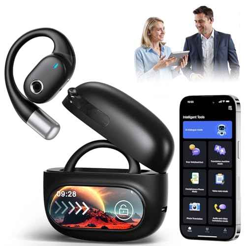 AI Translation Earbuds Real Time,LCD Touchsreen,164 Language Translator Earbuds,70 Hours Audifonos Traductores Ingl?s Espa?ol,Noise Cancelling Translation Headphones with Audio and Video Calls,IPX7
