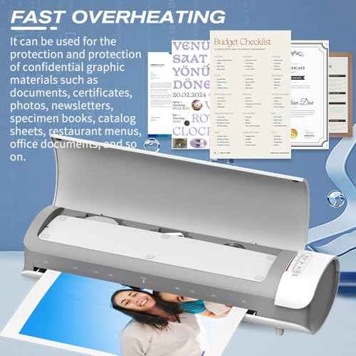 BAUSATZ Professional 13-Inch Laminator Machine with 12 Laminating Sheets - Portable A3 Desktop Laminate Machine for Teachers,Fast Warm-Up, Never Jams - Ideal for Office and Personal Use