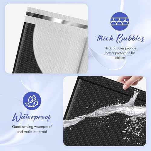 Fuxury Extra Large Bubble Mailers 14.5x19 Inch 15 Pack Seal Seal Black Bubble Envelopes Waterproof #7 Padded Envelopes Opaque Cushioning Mailer for Shipping Clothes, Books