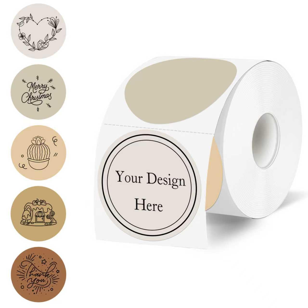 YEGAWEN 2 Inch Round Thermal Label Stickers, Circle Thermal Stickers Labels, Waterproof Direct Thermals Printer Label-300 Sheets/Autumn Colors