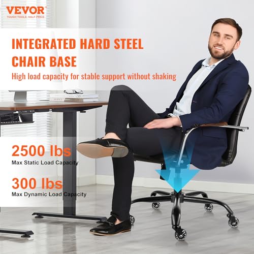 VEVOR Office Chair Base Replacement, 28", 2500 lbs Static Load Capacity, Heavy Duty Universal Computer Desk Chair Stool Base Part with 5 Casters and Gas Cylinder, Desk Chair Base Replacement, Black