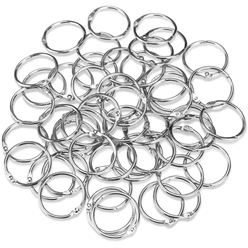 OWLKELA 50 Pcs Silver 1-Inch Binder Rings for Office & School, Heavy Duty