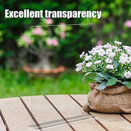 3 Pack Acrylic Sign Holder, 8.5 x 11 inches Clear Table Menu Desktop Display Stand Paper Holder Suitable for Restaurants, Office, Home, Store