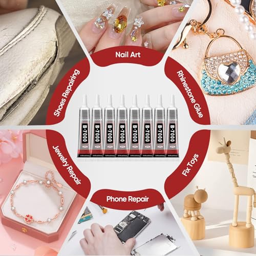 Navona B7000 Rhinestone Glue 15ml with Precision Tip – Clear, Multipurpose N/A