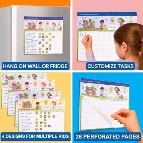 PUTSKA Behavior Reward Chart for Kids ? Includes 26 Chore Charts & 1528 Stickers ? Magnetic Chore Chart for Multiple Kids at Home to Build Responsibility & Positive Habits (Reward Chart)