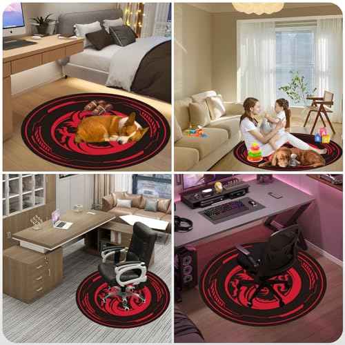 Chair Mat for Hardwood Floor Gaming Chair Mat 47 Inch Round Floor Mats for Gaming Room Home Office