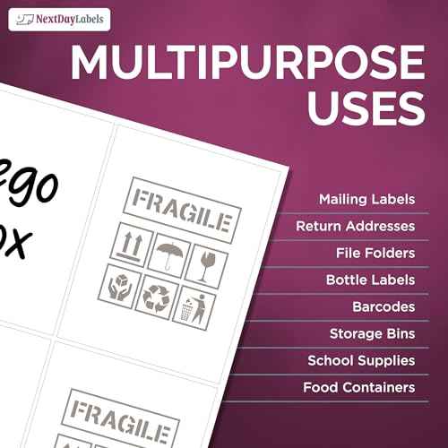 NextDayLabels ? 4¡± x 5¡± Rectangular Sticker Labels for Printer - White Laser/Inkjet Printer Labels Return Address Labels Shipping Label Stickers (250 Sheets, 4 Per Sheet, 1000 Labels)