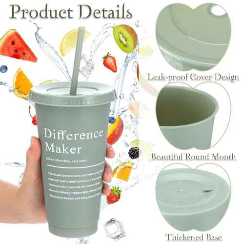Marspark 10 Sets Difference Maker Gifts for Women Men, Christmas Employee Appreciation Gifts Bulk Inspirational Thank You Cup Motivational Notebooks with Pen for Team Teacher Coworker (Retro Color)
