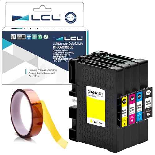LCL Compatible Sublimation Ink with Upgraded Chip Replacement for Sawgrass Virtuoso SG500 SG1000 PRINTAN Dink High Yield (4-Pack KCMY)