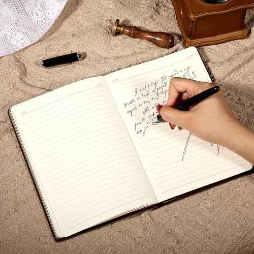 Leather Journal for Men Soft Cover 256 Pages Lined Bible Journals for Writing A5 Lion Journaling Notebooks Vintage Travel Inspirational Diary, 5.7" x 8.3", Brown