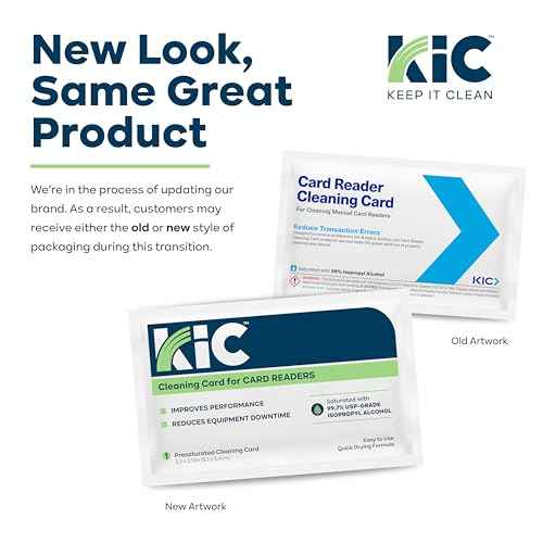 KICTeam - Cleaning Cards for Swipe Card Readers, Time/Badge Readers, Hotel Door Readers & More (50 Cards) - Presaturated with Quick Drying Solution - Made in USA