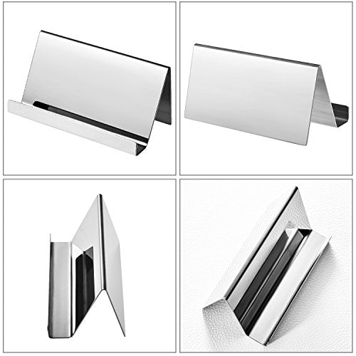 Maxdot Silver Stainless Steel Business Card Holders Set of 2