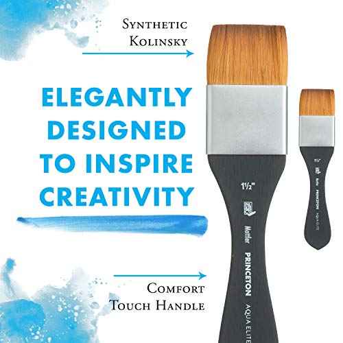 Princeton Aqua Elite, Series 4850, Synthetic Kolinsky Watercolor Paint Brush,Mottler, 1-1/2 Inch