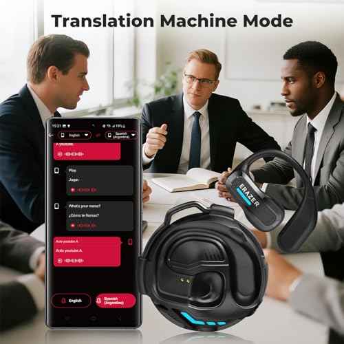 ERAZER X8 Translation Earbuds Real Time - AI 135 Language Translator Earbuds, Audifonos Traductores Ingl?s Espa?ol, 3-in-1 Translating Device, Translate Ear Buds for Travel Learning