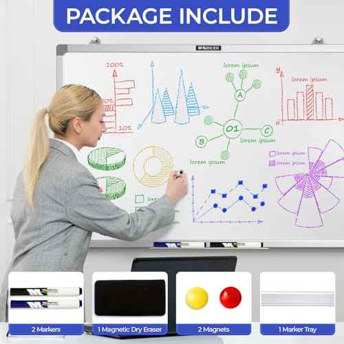 M&G Dry Erase Board Magnetic White Board for Wall, 36¡± x 24¡± Whiteboard with 2 Markers & 2 Magnets & 1 Eraser, Hanging Whiteboard with Silver Frame for Planning, Drawing, to Do List, Office School Use