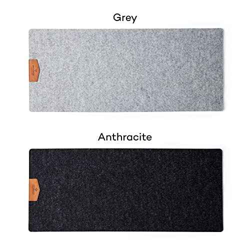 Large Wool Felt Desk Pad - 12x28 inch (30x70 cm.) Water & Soil Resistant Minimalist Design