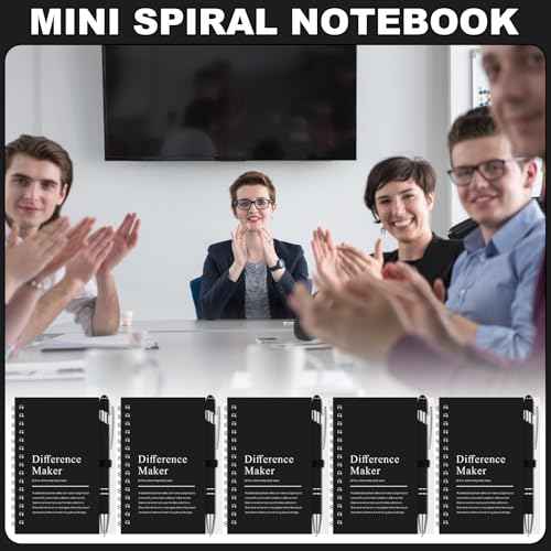 24 Sets Difference Maker Gifts Employee Appreciation Gifts Bulk Inspirational A6 Spiral Notebook Motivational Journals with Pen for Women Men Coworker Team Staff Christmas(Black)