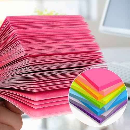(18 Pads) Sticky Notes 3x3 inch, Self-Stick Pads Bright Colors Sticky Note, Recyclable, Easy to Post for Home, Office, Notebook
