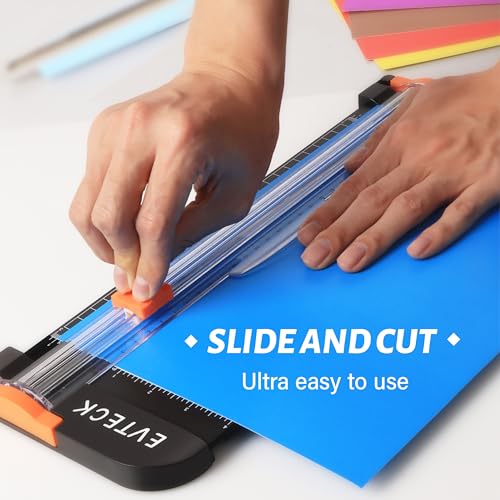 Evteck Black A4 Paper Cutter Slider Trimmer for Cardstock Photos Vinyl