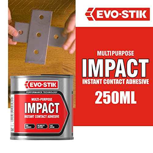 EVO-STIK Impact Adhesive, Multipurpose, High-Strength Adhesive, Bonds Instantly on Contact, Fast Drying, 250ml Tin