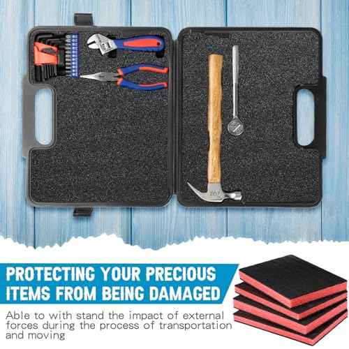 Outus 4 Pcs Cuttable Polyurethane Foam Pads Craft Foam Insert for Cases Packing Padding Camera Toolbox Storage(16 x 12 x 1.5 Inch, 16 x 12 x 2 Inch,Red, Black)