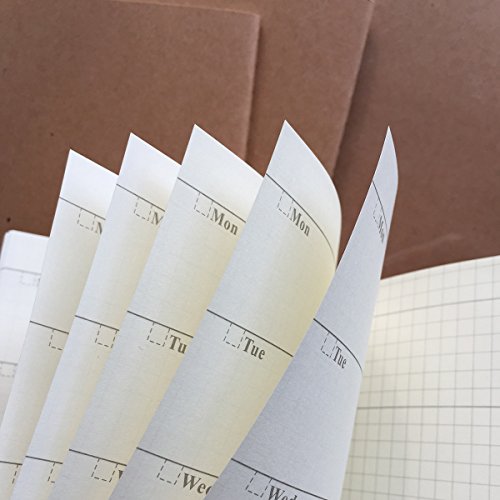 Newestor Weekly Travelers Notebook Inserts - Standard Size Refill Set of 3, 192 Pages