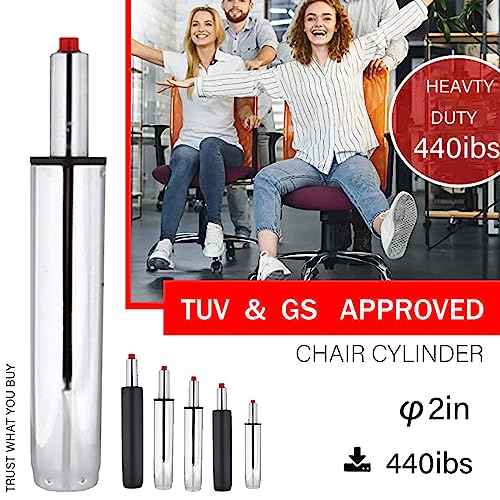 Chair Piston15.2in,Gas Lift Cylinder8-3.5/4''Travel Length, Office Chair Gas Lift Cylinder Heavy Duty(440lbs) Universal Size Fits Most Executive Chairs.(V38.5cm)