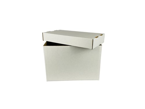 Max Protection Short Comic Book Storage Boxes - Holds 150-175 Books, Ideal for Home Storage, Stackable - Set of 5, White