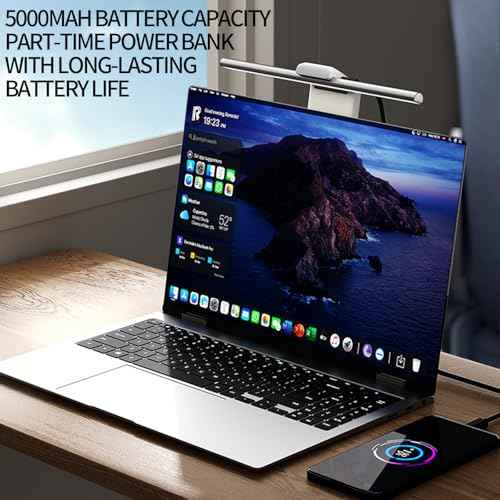 Laptop Monitor Light Bar, Auto-Dimming, No-Glare Home Office Desk Lamp Suitable for Curved/Flat Panel Monitors, Long-Lasting Portable Desk Lamp for Office Travel Bedroom