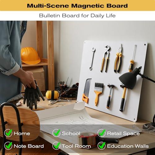 Jofiterm 16" x 20" Silver Magnetic Board with Marker & Mounting Kit